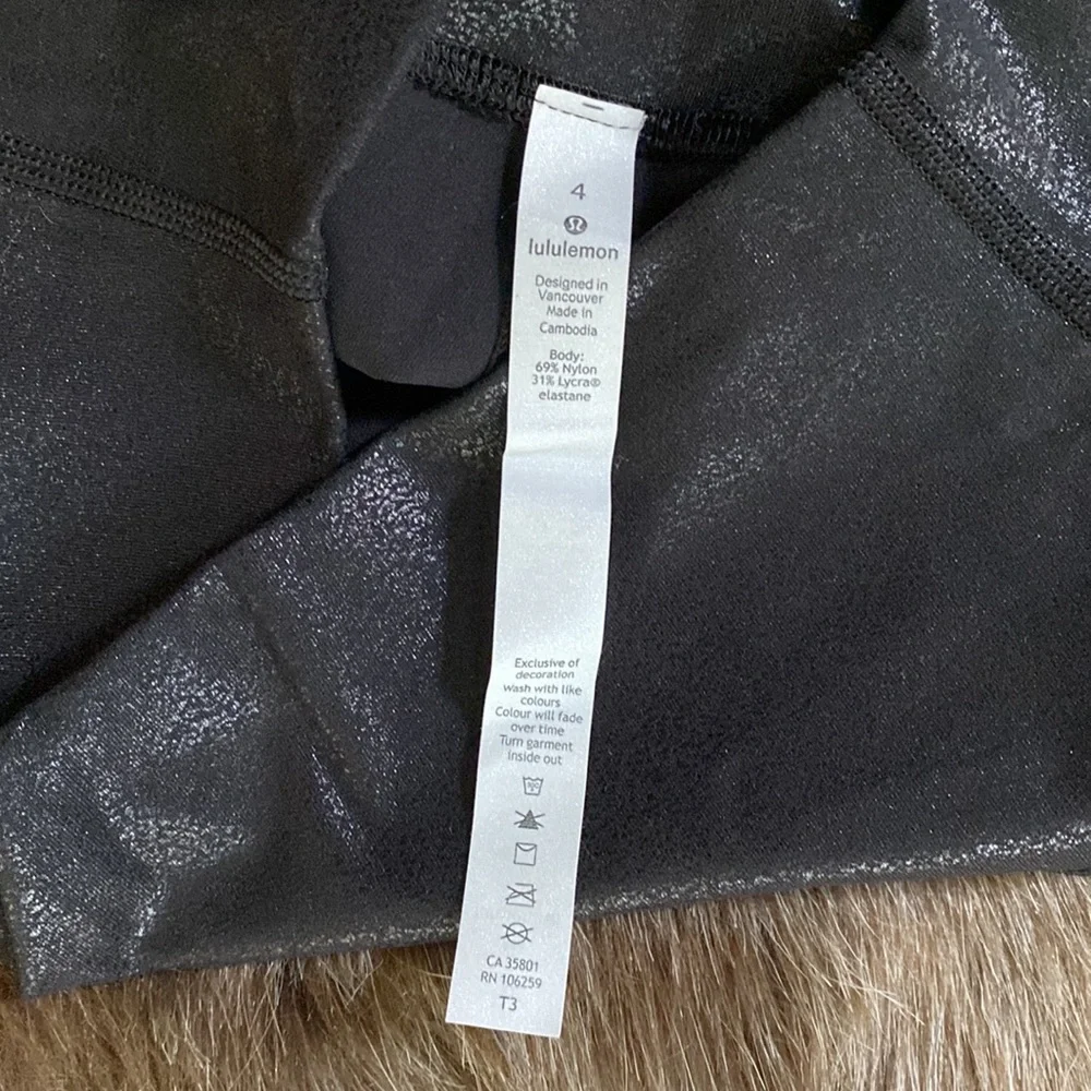 Lululemon Wunder Under Leggings Black Shine sz 4 - Picture 4 of 4